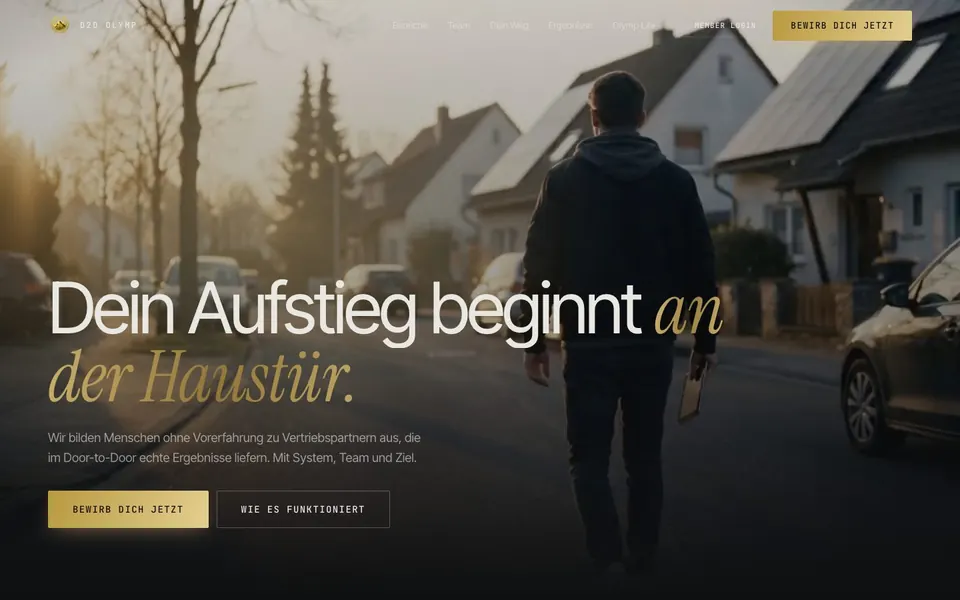 Website von D2D Olymp, gestaltet von Kernflow