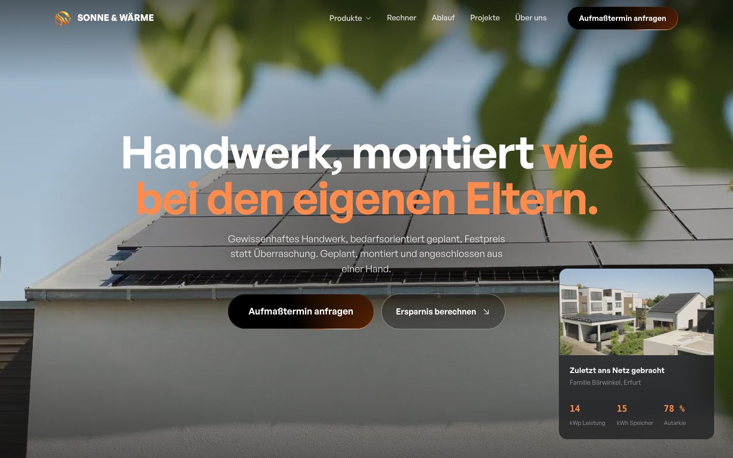 Startseite von Sonne & Wärme